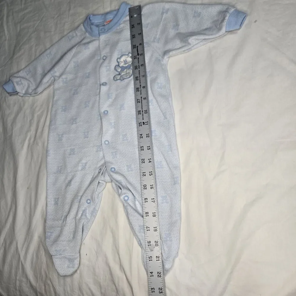 VINTAGE 1999 PLAYSKOOL Footed Sleeper 6-9‎ Months Blue Snaps Lightweight
